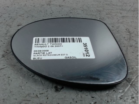 GLACE RETROVISEUR EXT D RENAULT TWINGO 2 2007-