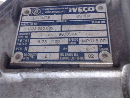 BOITE A VITESSE MECANIQUE IVECO 35S15 35 S 15 V, 35 C 15 V (A6HCV3B2, A6HBV4B2, A6HC41B2,...